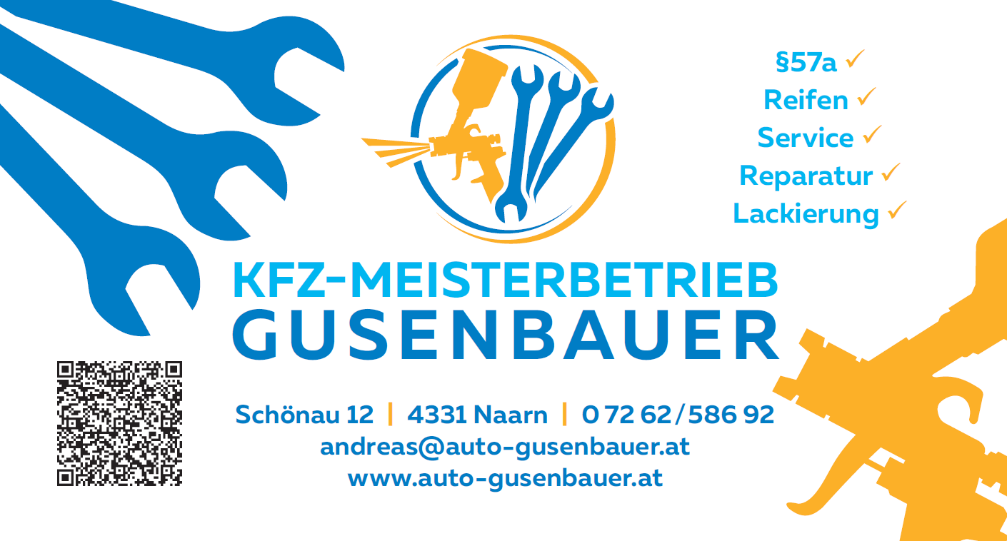 Plakat des Andreas Gusenbauer e.U. KFZ-Meisterbetriebs